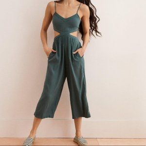 Aerie Green Cutout Jumpsuit